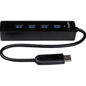 StarTech.com 4-poorts draagbare SuperSpeed USB 3.0-hub met geintegreerde kabel - Hub