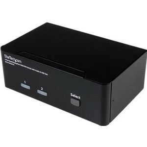 StarTech.com 2-poort Dubbele DisplayPort USB KVM-switch met Audio en USB 2.0-hub - KVM / audioschakelaar