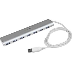 StarTech.com 7 Poorts compacte USB 3.0 hub met geintegreerde kabel - aluminium USB hub