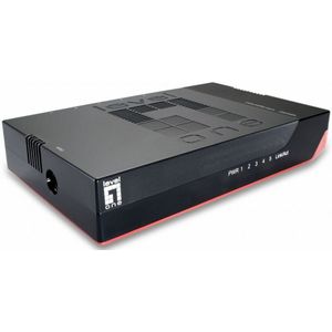 LevelOne GSW-0507 netwerk-switch Unmanaged Gigabit Ethernet (10/100/1000) Zwart, Rood