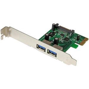 StarTech.com 2-poorts PCI Express (PCIe) SuperSpeed USB 3.0-kaartadapter met UASP - SATA-voeding