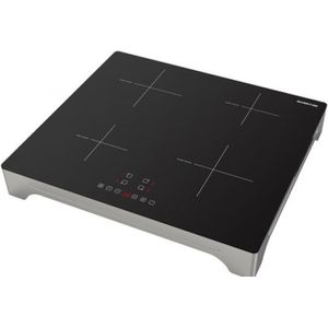 Inventum VKI6010ZIL - Vrijstaande inductie kookplaat - 4 kookzones - 1-fase plug en play - Zilver/Zwart