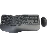 CONCEPTRONIC Wireless Keyboard+Mouse,ergo,Layout Duits zwart