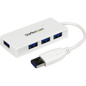 StarTech.com Draagbare 4-poorts SuperSpeed USB 3.0 hub - wit