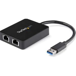 StarTech.com USB 3.0 naar 2-poorts gigabit Ethernet-adapter NIC met USB-poort - Netwerkadapter