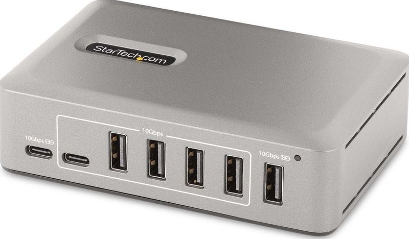 StarTech.com 10-Port USB-C Hub, 8x USB-A + 2x USB-C, Self-Powered w 65W Power Supply, USB 3.1 10Gbps Hub w BC1.2 Charging, DesktopLaptop USB Hub with