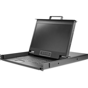 StarTech.com KVM Rack Console, HD 1080p, Single Port VGA KVM met 17 LCD Scherm voor Server Rack, Universele 1U LCD KVM Console met Kabels &
