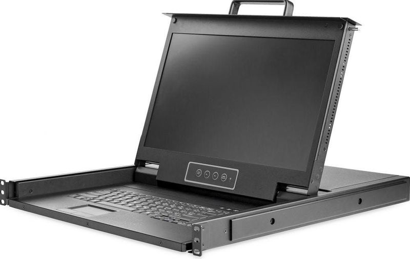 StarTech.com KVM Rack Console, HD 1080p, Single Port VGA KVM met 17 LCD Scherm voor Server Rack, Universele 1U LCD KVM Console met Kabels &