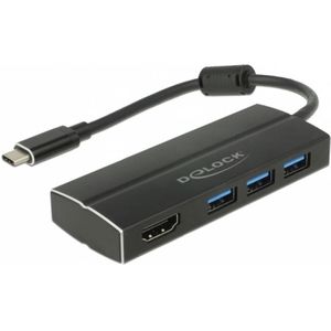 DELOCK Adapter USB3.1 Gen1/C > 3x USB3.0/A + HDMI 4K 30Hz