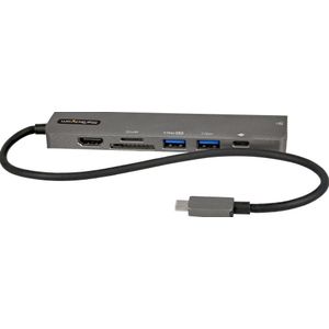StarTech.com USB C Multiport Adapter - USB-C naar 4K 60Hz HDMI 2.0, 100W Power Delivery Pass-through, SDMicroSD, 2-Port USB 3.0 Hub, GbE