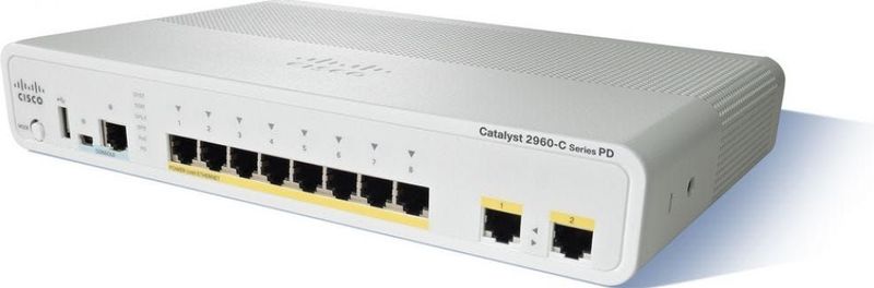 Cisco Catalyst WS-C2960CPD-8TT-L Netwerk-Switch - 10/100 - Wit