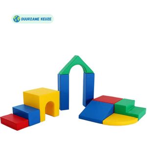 Multifunctionele foam speelset - Creativity - multi color - foam blokken Soft Play met glijbaan