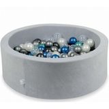Ballenbak - 200 ballen - 90x30cm - rond - grijs, multicolour