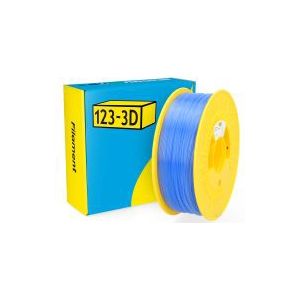 123-3D Filament PLA Transparant Blauw 1,75 mm 1 kg