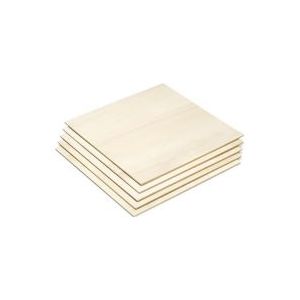 Populierenhout plaatjes 300 x 300 x 4 mm 5 stuks (123-3D huismerk)