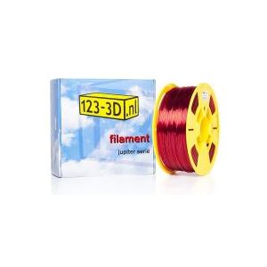 123-3D Filament transparant rood 1,75 mm PETG 1 kg (Jupiter serie)