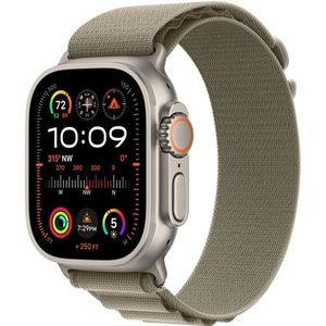 Apple Watch Ultra 2 GPS + Cellular 49mm Titanium Case met Olive Alpino Loop (M)