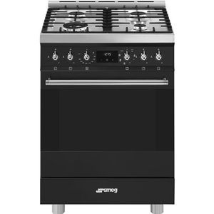 SMEG C6GMMBNLK2 Classici Gasfornuis met Elektrische Oven - Mat Zwart