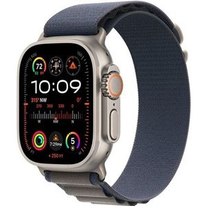 Apple Watch Ultra 2 GPS + Cellular 49mm Titanium Case met Blauwe Alpino Loop (M)