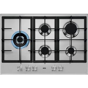 AEG HGB75500SM - Gas inbouwkookplaat Rvs