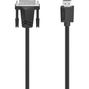 Hama DVI Adapterkabel DVI-D 24+1-polige stekker, HDMI-A stekker 1.5 m Zwart 00200715 DVI-kabel