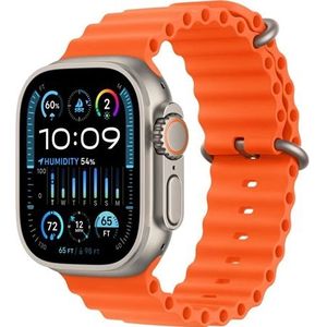 Apple Watch Ultra 2 GPS + Cellular 49mm Titanium Case met Oranje Ocean Band