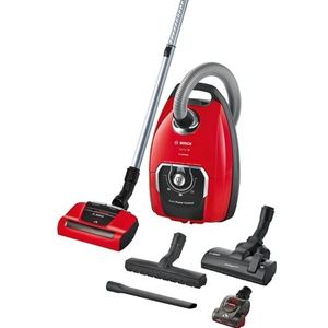 Bosch Hausgeräte Serie 8 BGB8PET1 Stofzuiger Cilinderzuiger Droge Stofzak - Stofzuiger - Rood - Zilver - Zwart