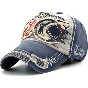 13948 Shark Pattern Washable Baseball Cap Spring and Autumn Sun Hat  Size:One Size(Grey)