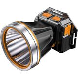 LED Night Fishing Charge Head Light Outdoor Camping Fishing Miner Light Searchlight Head-Mounted Flashlight With Charge Display  Colour: 32 Lamp Beads Yellow Light