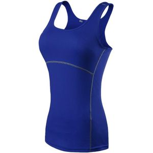Tight Training Exercise Fitness Yoga Quick Dry Vest (Color:Blue Size:L)