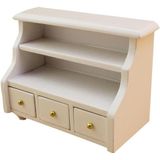 Poppenhuis mini meubilair badkamer wit korte kabinet handdoek kabinet model