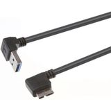 2 stks USB 3.0 Lower Elbow Male to Micro USB 3.0 elleboog laadgegevenskabel  kabellengte: 27cm