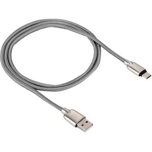 1M Woven Style Metal Head 108 Copper Cores USB-C / Type-C to USB Data Sync Charging Cable  For Galaxy S8 & S8 + / LG G6 / Huawei P10 & P10 Plus / Xiaomi Mi6 & Max 2 and other Smartphones(Grey)