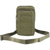 Outdoor Phone Carrying Case Pouch Nylon Crossbody Shoulder Waist Belt Wallet Bag with Carabiner  For iPhone 8 Plus / 7 Plus  Galaxy Note 8  Huawei P10  and other Smartphones Below 7 inch(Army Green)