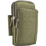 Outdoor Phone Carrying Case Pouch Nylon Crossbody Shoulder Waist Belt Wallet Bag with Carabiner  For iPhone 8 Plus / 7 Plus  Galaxy Note 8  Huawei P10  and other Smartphones Below 7 inch(Army Green)