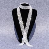 Witte diamant op witte vrouwen lovertjes Rhinestone Bow tie Dance Costume accessoires