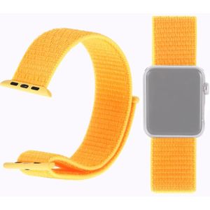 Simple Fashion Nylon Watch Strap for Apple Watch Series 5 & 4 44mm / 3 & 2 & 1 42mm  with Magic Stick(Yellow)