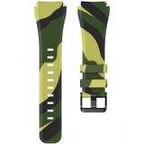 For Samsung Gear S3 Twill Camouflage Silicone Replacement Strap Watchband(Army Green)