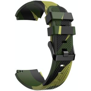 For Samsung Gear S3 Twill Camouflage Silicone Replacement Strap Watchband(Army Green)