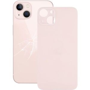Eenvoudig vervanging Big Camera Hole Glass Back Battery Cover voor iPhone 13 (Pink)