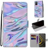 For Xiaomi Poco M3 Coloured Drawing Cross Texture Horizontal Flip PU Leather Case with Holder & Card Slots & Wallet & Lanyard(Fluorescent Water Texture)