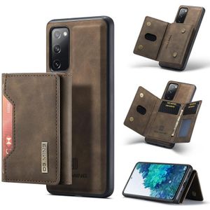 For Samsung Galaxy S20 FE DG.MING M2 Series 3-Fold Multi Card Bag + Magnetic Back Cover Shockproof Case with Wallet & Holder Function(Coffee)