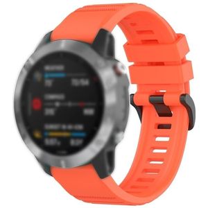 For Garmin Fenix 6 22mm Quick Release Official Texture Wrist Strap Watchband with Plastic Button(Coral Red)