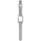 For Apple Watch SE 2022 44mm imak Silicone Watch Band PC Frame with Tempered Glass Film(Grey)