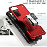 For Samsung Galaxy S21+ 5G Ring Holder Non-slip Armor Phone Case(Red)