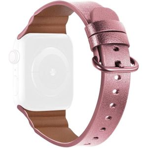 Replacement Genuine Leather Watchbands For Apple Watch Series 6 & SE & 5 & 4 40mm / 3 & 2 & 1 38mm(Pink)