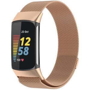 Milano Magnetic Metal Strap for Fitbit Charge 5 (Rose Gold)