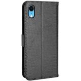 Diamond Texture Leather Phone Case For iPhone XR(Black)