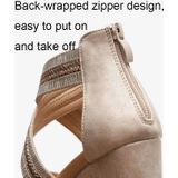 Dames Zomer Slope Heel Sandalen Anti-Slip Open-Toed Roman Style Schoenen  Maat: 36 (Abrikoos)