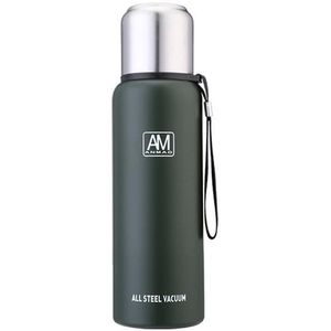 304 Stainless Steel Insulated Mug Large Capacity Sports Water Cup Outdoor Travel Pot  Capacity: 500ml(Dark Green)
